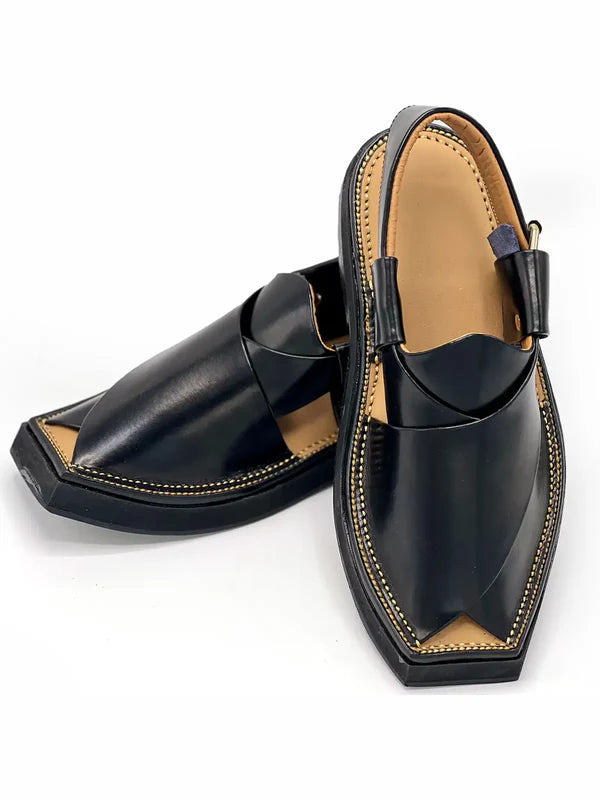 Kaptan Black Handmade chappal