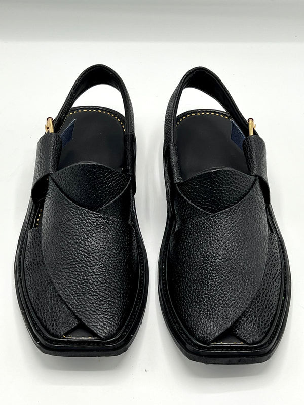 Smart Zalmi Black Dpted Handmade chappal