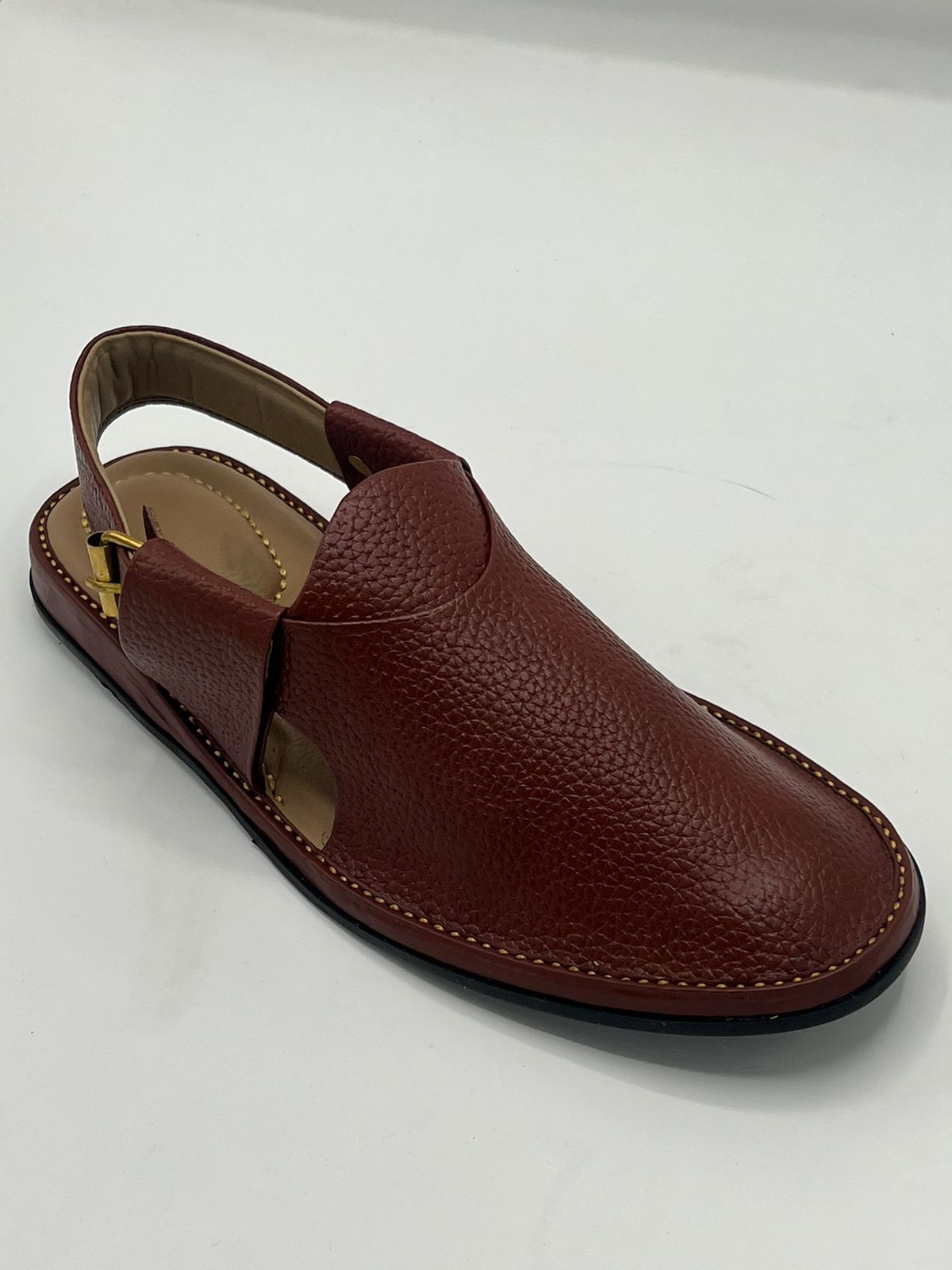 Winter Chappal (Brown doted leather)