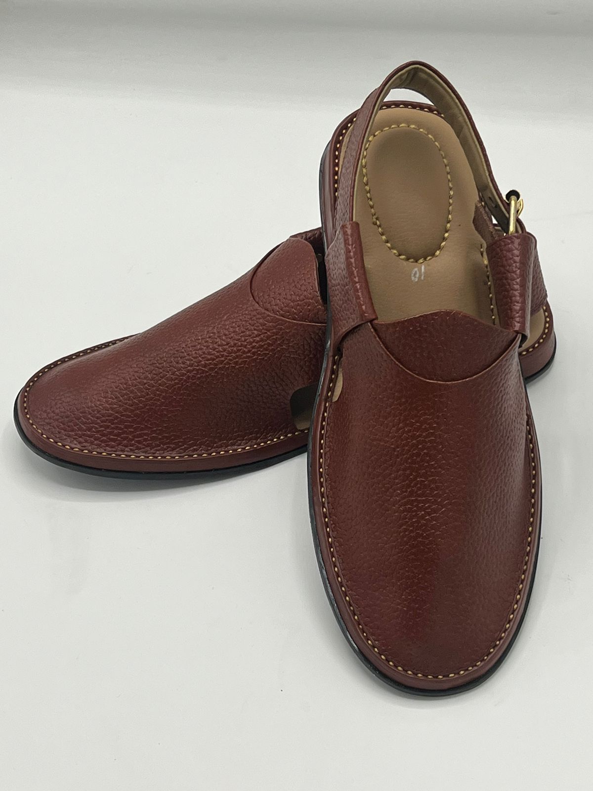 Winter Chappal (Brown doted leather)