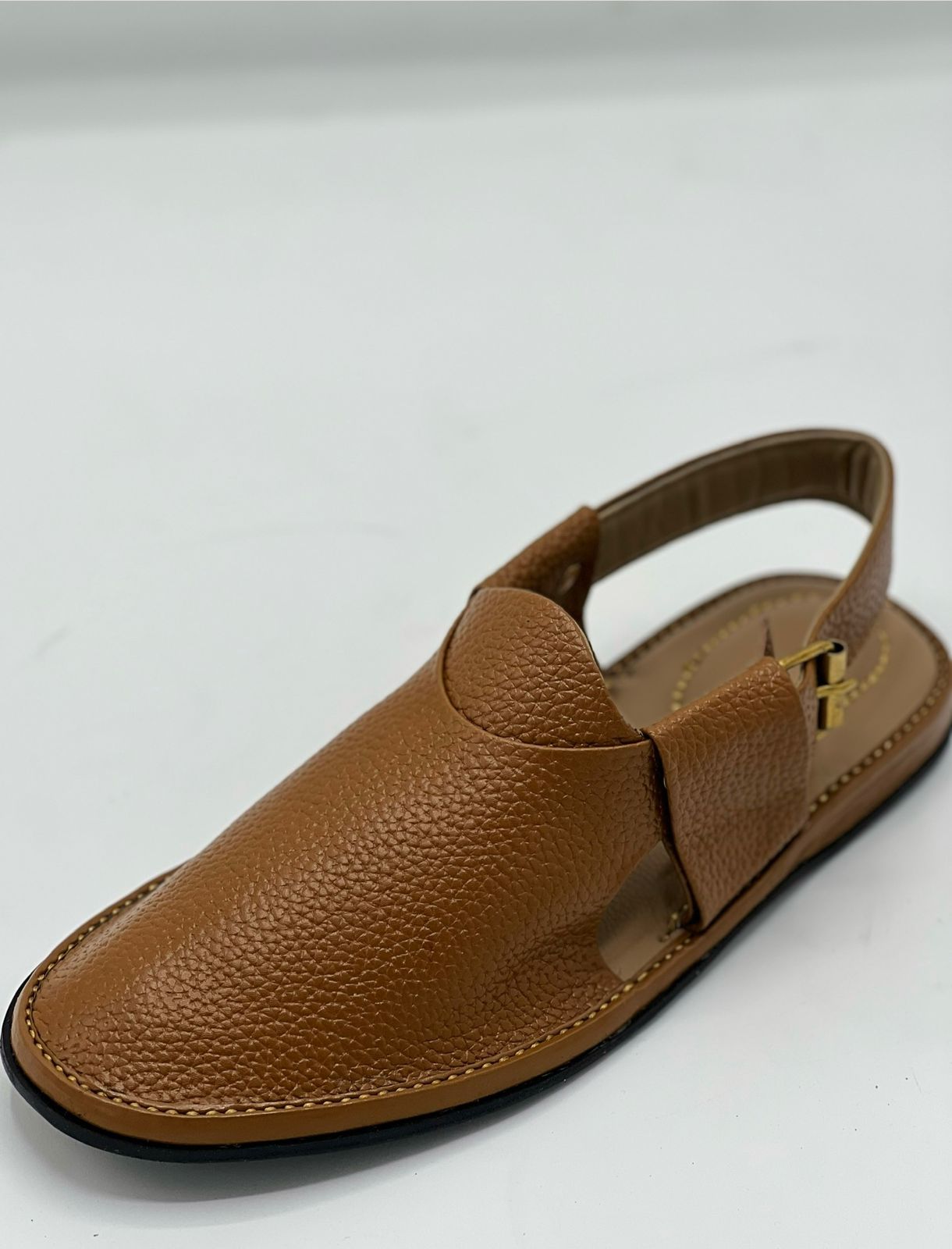 Winter Chappal (Camel doted leather)