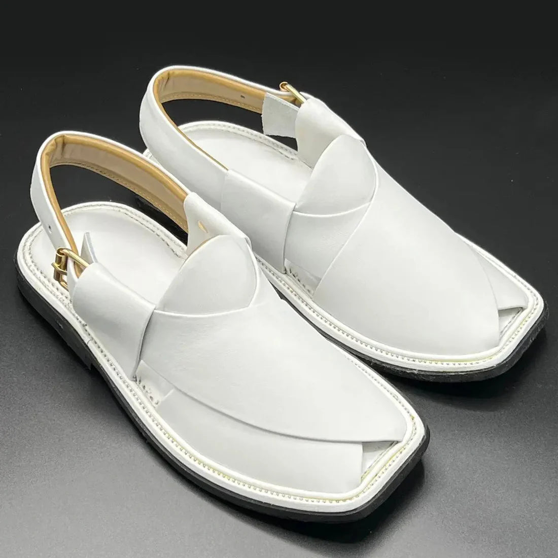 Smart Zalmi white Handmade chappal